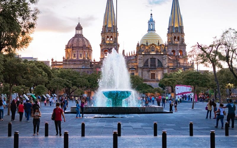 Guadalajara, Mexico adult nightlife district at night
