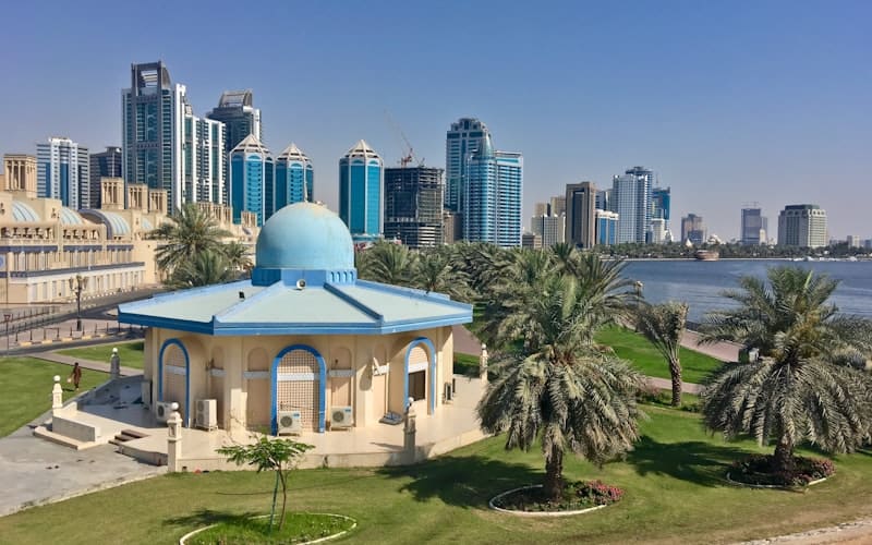 Sharjah, United Arab Emirates adult nightlife district at night